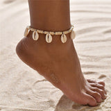 Mtcytea Boho Shell Rope Anklets For Women Crystal Beads Charm Anklet Beach Barefoot Bracelet ankle Leg Chain Foot Jewelry