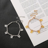 Hot Selling Butterfly Pendant Anklet For Women Rhinestone Bling Anklet Women Jewelry Gold Color Butterfly Beach Accessories Gift