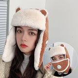 Mtcytea K79 Women's Hat Winter HaTt Ushanka hat For Female Thicken Cold Cap Warm Hat Windbreak Hat Warm Hat Pilot Cap Hat With Earflaps