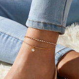 Fashion Pearl Anklet Women Ankle Bracelet Beach Imitation Pearl Barefoot Sandal Anklet Chain Foot Jewelry