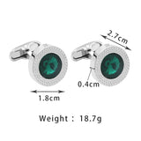 Simple Luxury Colorful Drusy Stone Cufflinks for Men Women Round Rhinestone Cuff links Novelty Shirt Sleeve Buttons Accessories