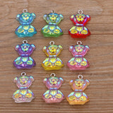 10Pcs 26 Styles Mix Fruit Animals Flowers Sieve Resin Earring Charms Diy Findings Keychain Bracelets Pendant For Jewelry Making