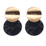 Mtcytea Fashion Earrings For Women Metal Single Drop Dangle Earrings Vintage Statement Round Geometric Earring Fashion Jewelry