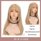 Lolita White Gold Highlight Pink Synthetic Big Wave Wig With Air Bangs Women's Cosplay Natural Heat Resistant Wig.