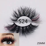 3D Mixed Color Mink Lashes Wholesale Beauty Natural Individual Eyelashes Fluffy Lash Extension mix pink blue dramatic lash