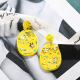 Bohemian Simple Butterfly Drop Earrings Women Fashion Handmade Wove Beads Round Versatile Flower Designer Jewelry Party Gifts