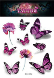 Flower Temporary Tattoos for Women Hand Tattoo Sticker Fashion Body Art Waterproof Arm Fake Tattoo Paper 12X10.5cm