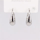 Stainless steel classic Hoop earrings Water droplets 25mm30mm 7g-11g per pair Real Employee wearing video display SL225