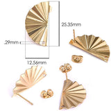 10pcs Stainless Steel Geometric Round Earring Stud Golden hollow Flowers Earrings Base Connectors Linker Diy Making Accessories