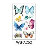 10 kind Watercolor Floral Butterfly Tattoo Children Safe Makeup Temporary Flower Body Arm Disposable Sticker tatouage temporaire