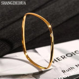 NEW 1 Simple White Shellfish Board Bend Metal Geometric Overlap Acetic Resin Open Bangle for Women Girls Jewellery