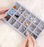 Hot Sales Fashion Portable Velvet Jewelry Ring Jewelry Display Organizer Box Tray Holder Earring Jewelry Storage Case Showcase