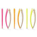 fluorescence hoop earring for women pink yellow orange white enamel long spike huggie hoop earring gold color