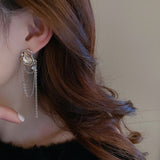 New Long Metal Tassels Fashion Heart Drop Earrings Contracted Geometrical Irregular Fine Women Dangle Earrings Jewelry