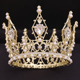 Wedding Crown Gold Silver Color Rhinestone Crystal Diadem Queen Crown Princess Tiaras Bridal Hair Jewelry Party Hair Accessories