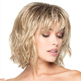 Synthetic Hair Blonde Brown Wigs for Women  Curly with Bangs Short Wig