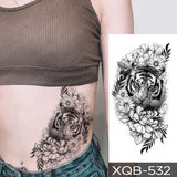 Waterproof Temporary Tattoo Sticker Black Dragon Snake Peony Rose Totem Flash Tatto Women Men Dark Sexy Waist Arm Fake Tattoos