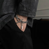 Trend OT Buckle Metal Buckle Bracelet Men And Women Trend Innovative Design Hand Link Daily Party Stainless Steel Jewelry