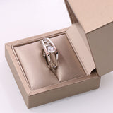 Unique Style Female Brand Big Finger Ring Luxury Silver Rose Gold Color Engagement Ring Vintage Wedding Rings For Women