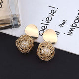 Round Shaped Golden Earrings Simple Metal Vintage Earrings For Women Fashion Jewelry Girls Earring brincos