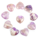 10pc/set Natural Heart Shaped Crystals Stones Mini 2cm Ornaments Reiki Rose Quartz 7 Chakras Energy Healing Gemstones Home Decor