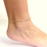 Trendy Simple Beads Anklets for Women Gold Sliver Color Summer Ocean Beach Ankle Bracelet Foot Leg Jewelry