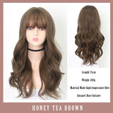 Lolita White Gold Highlight Pink Synthetic Big Wave Wig With Air Bangs Women's Cosplay Natural Heat Resistant Wig.