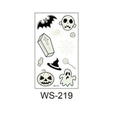 New Halloween tattoo stickers waterproof sweat fluorescent disposable tattoo stickers children cartoon face tattoo stickers