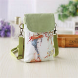 New Girls Canvas Messenger Bag Women Small Mobile Phone Bag Simple Casual Female Shoulder Bag