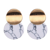 Mtcytea Fashion Earrings For Women Metal Single Drop Dangle Earrings Vintage Statement Round Geometric Earring Fashion Jewelry