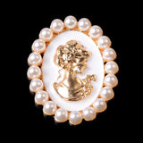 Hot Sales Pearl Brooches For Women Oil Drop Queen Brooch Lapel Pins Oval Shape Pearl Brooches Fashion Jewelry Noble Gifts