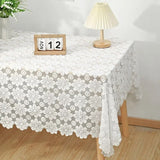 Lace Hollow Out Tablecloth Square Coffee Table Cloth Embroidery Flower Table Cover Hotel Wedding Party Dining Home Decor