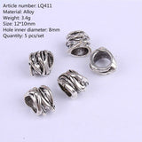 Mtcytea 5 Pcs Retro Silver Metal Hair Braid Dread Dreadlock Beard Beads Rings Tube Appro 6mm Inner Hole Jewelry 40 Style