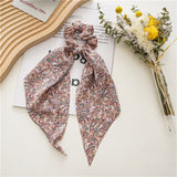 New Fashion Print Bow Scrunchies Hair Ribbon For Women Elastic Hair Band Girls Horsetail Hair Ties Hair Accessories