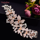 TOPQUEEN HP301 Indian Bridal Hair Accessories Alloy Flower Bridal Crowns and Tiaras Silver Hair Pieces Wedding Hair Jewelry