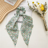 New Fashion Print Bow Scrunchies Hair Ribbon For Women Elastic Hair Band Girls Horsetail Hair Ties Hair Accessories