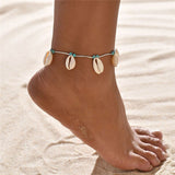 Mtcytea Boho Shell Rope Anklets For Women Crystal Beads Charm Anklet Beach Barefoot Bracelet ankle Leg Chain Foot Jewelry