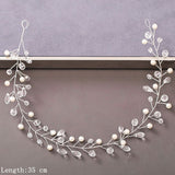 Pearl Rhinestone Women Headband Wedding Hair Accessories For Women Bride Tiara Headband Hair Jewelry Silver Color Hairband