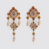 Ztech Za New Style Vintage Dangle Earrings For Women Fashion Crystal Bohemian Statement Metal Fringed Drop Earring Jewelry