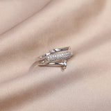 Korea New  Fashion Jewelry Exquisite 14K Real Gold Plated AAA Zircon Ring Elegant Women&#39;s Opening Adjustable Wedding Gift