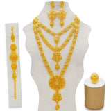 Jewelry Sets Gold Necklace & Earring Set For Women African France Wedding Party 24K Jewelery Ethiopia Bridal Gifts