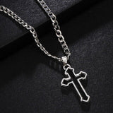 Stainless Steel Inverted Cross Pendant Choker Necklace Charm Couples Jewelry Women's Neck Chain Christmas Gift Lady Necklace