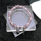 New Trendy Female y2k Spice Nracelets Girl Fashion Crystal Rhinestone Transparent Beaded Elastic Bracelet