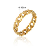 Chain Ring Stainless Steel Rings For Men Women&#39;s Rings Geometry Ring Finger Gold Silver Color Ring Set Women Jewelry Gift