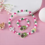 2pcs/Set Clay Beads Necklace Bracelet Jewelry Sets Cute Cartoon Pattern Charm For Children Party Jewelry Kids Birthday Gift Sets