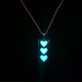 New Simple Luminous Beads Necklace Glowing Night Round Star Heart Pendant Glow In The Dark Necklace for Men Women Hallowen Gifts