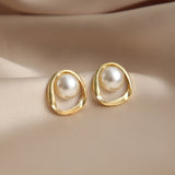 Fashion Stud Earrings For Women White Heart Drip Oil Earrings Pearl Earring Fine Jewelry Wholesale