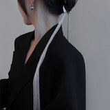 Trendy Silver Color Metal Hyperbole  Long Tassel Chain Hair Accessories Punk Hairpins Hair Clip For Women Headband Hairwear