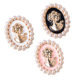 Hot Sales Pearl Brooches For Women Oil Drop Queen Brooch Lapel Pins Oval Shape Pearl Brooches Fashion Jewelry Noble Gifts