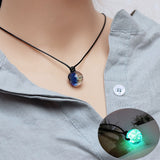 New Simple Luminous Beads Necklace Glowing Night Round Star Heart Pendant Glow In The Dark Necklace for Men Women Hallowen Gifts